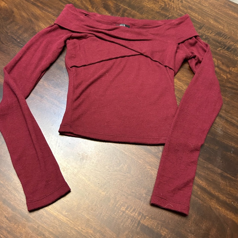 Iris Burgundy Off-Shoulder Top